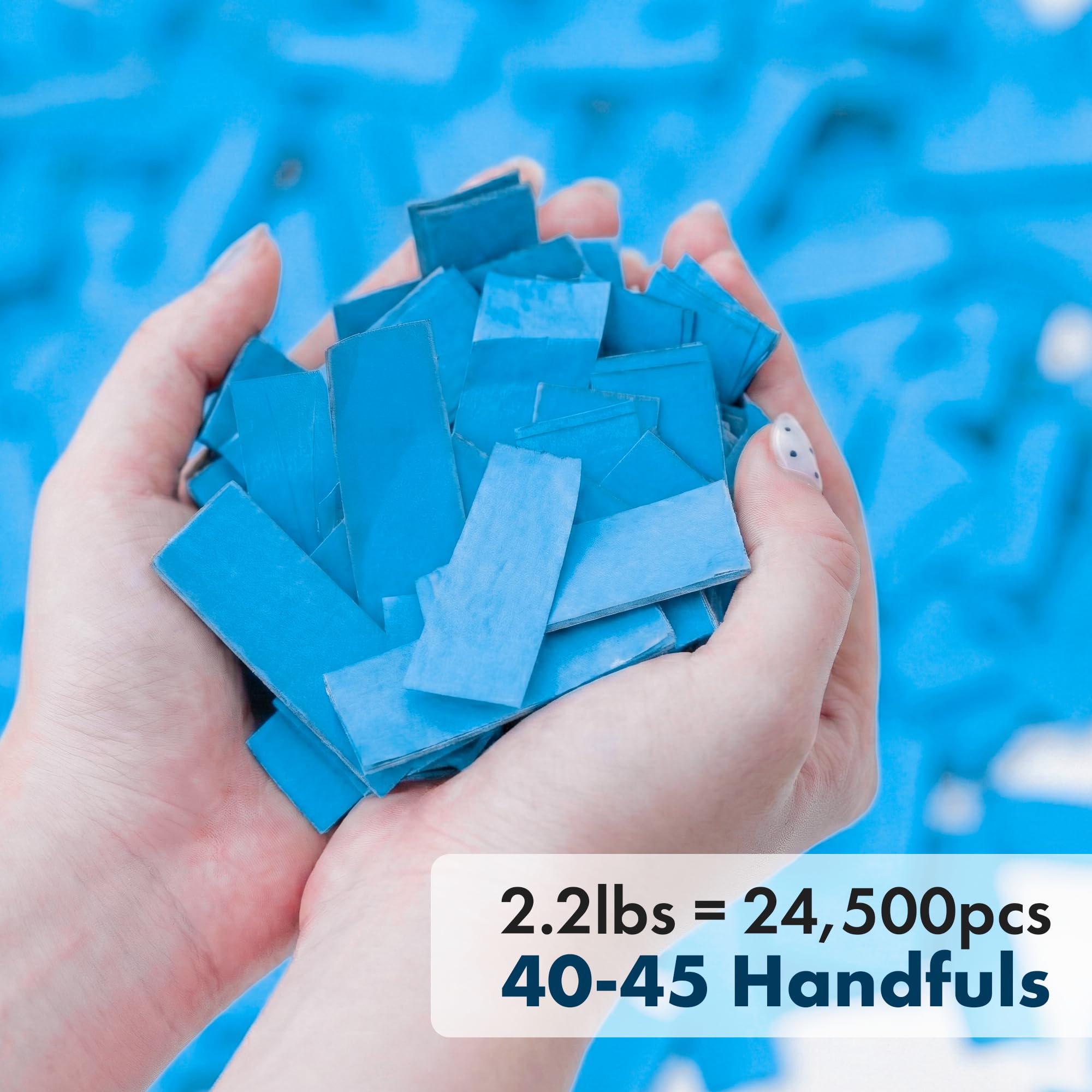 Blaues Konfetti-Papier – Großpackung 1,0 kg | 1 kg, biologisch abbaubares Seidenpapier, leicht, nicht färbend, für Veranstaltungen, Basteln, Dekorationen