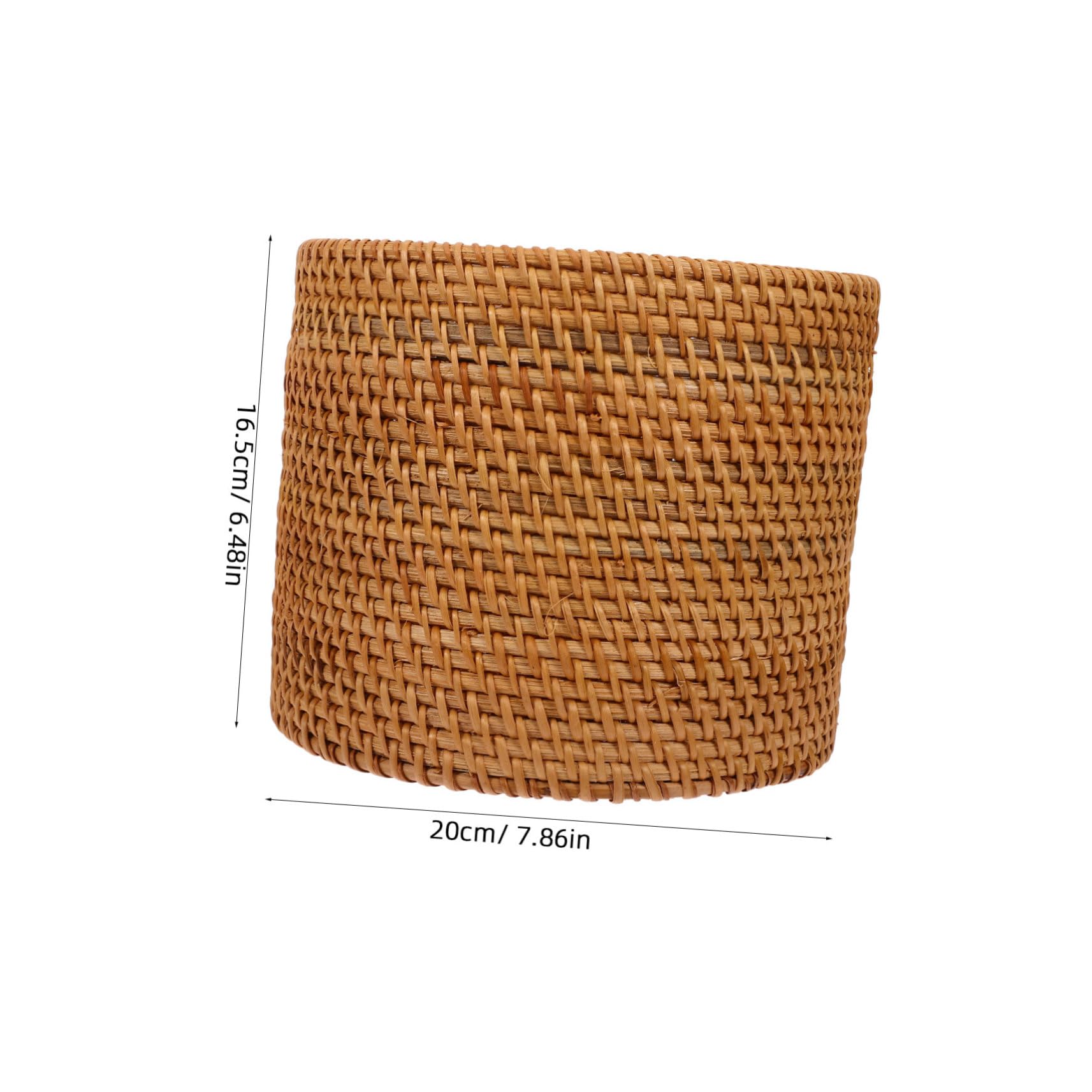 Vaguelly Pastoral Style Woven Basket Round Storage for Home Organization Rustic Rattan Design Versatile Use for Waste Fruits Decor