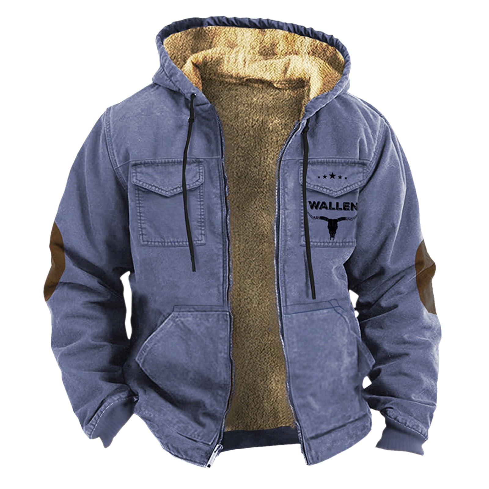 Winterjas voor heren, warm gevoerd, fleecejack voor heren, met capuchon, wandelen, capuchon, thermische dikke overgangsjas, comfortabele vrijetijdsjas, modieuze outdoorjas met zak, effen, grijs, L Winterjas voor heren, warm gevoerd, fleecejack voor heren, met capuchon, wandelen, capuchon, thermische dikke overgangsjas, comfortabele vrijetijdsjas, modieuze outdoorjas met zak, effen, grijs, L