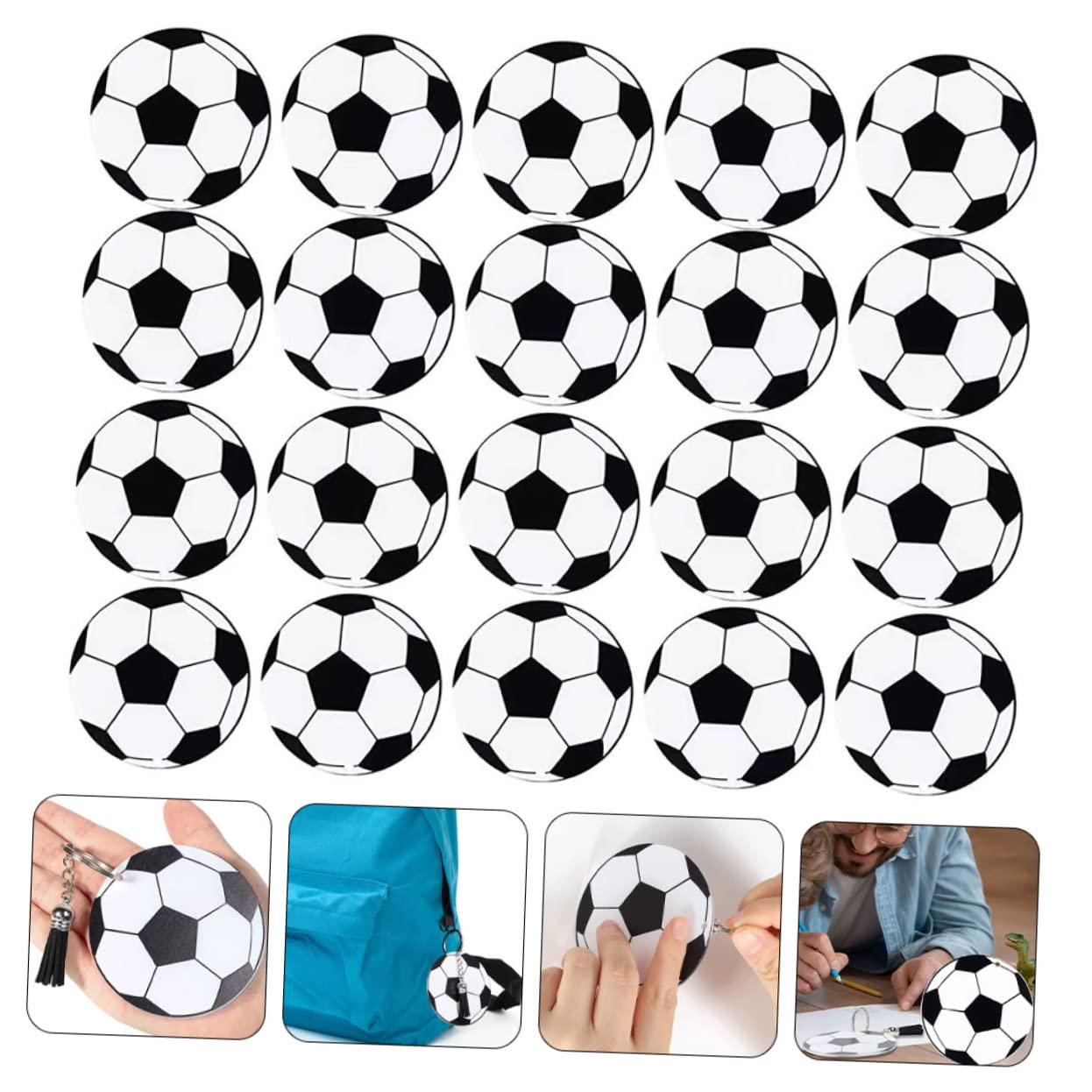 Alasum 20sätze Fußball-schlüsselanhänger -schlüsselanhänger Zum Aufhängen Diy Fußball Anhänger Für Geschenke Und Party Favors