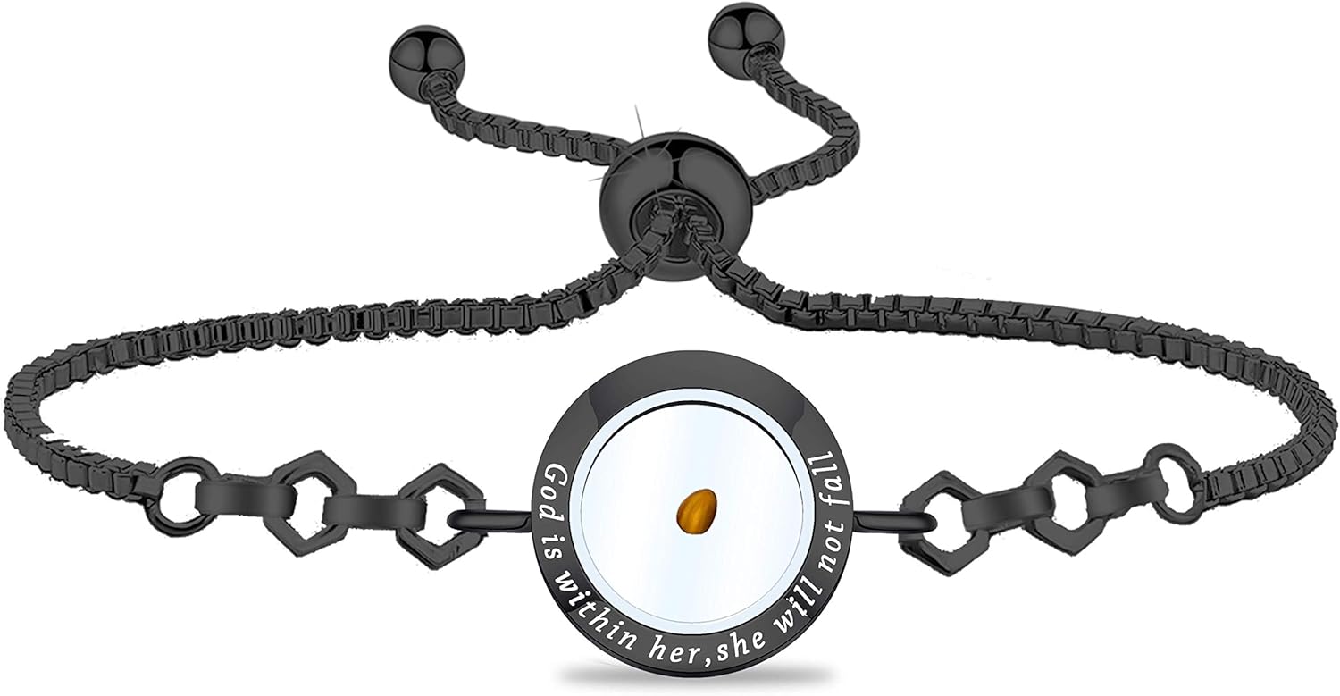 FAADBUK Christian Mustard Seed Bracelet Christian Gift Psalm 46:5 God Is Within Her She Will Not Fall Mustard Seed Jewelry Bracelet Religious Gift Jewelry