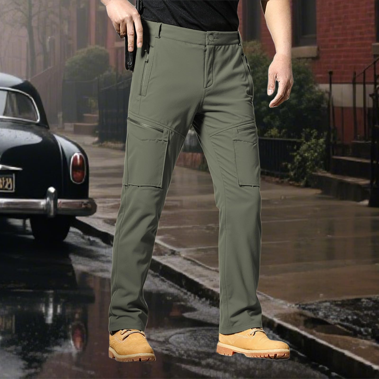 Pantalon de randonnée doublé Polaire Toutes Saisons Isolant Thermique pour l'escalade en extérieur par Temps Froid Coupe-Vent et Softshell pour Les activités de Trekking et d'aventure