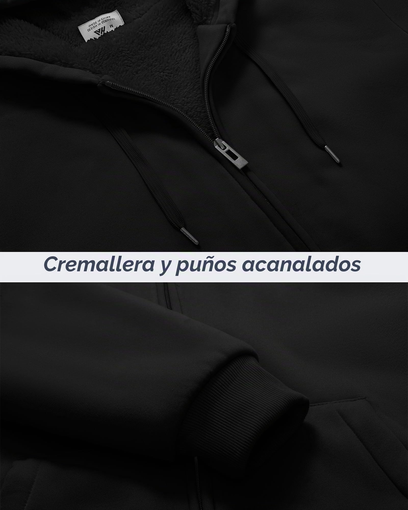 SwissWell Sudadera con Capucha para Hombre Invierno Chaqueta Polar Sudadera con Cremallera Chaquetas Deportivas Cálidas con Bolsillos para Senderismo Acampada.