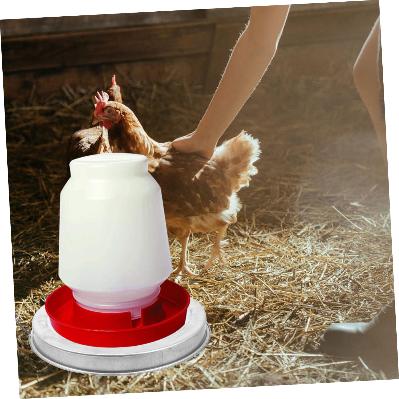 Base Calefactora para Bebederos de Aves de Corral en Invierno | Metal, Control Termostático, Desconexión Automática de Seguridad, para Bebedero de Mascotas y Aves