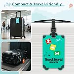 Ceecysaa 8 Pack Silicone Luggage Tags, Flexible Suitcase Tags with Name ID Card, Bright Travel Tags for Quick Spotting, Secure Loop, Ideal Travel Accessories