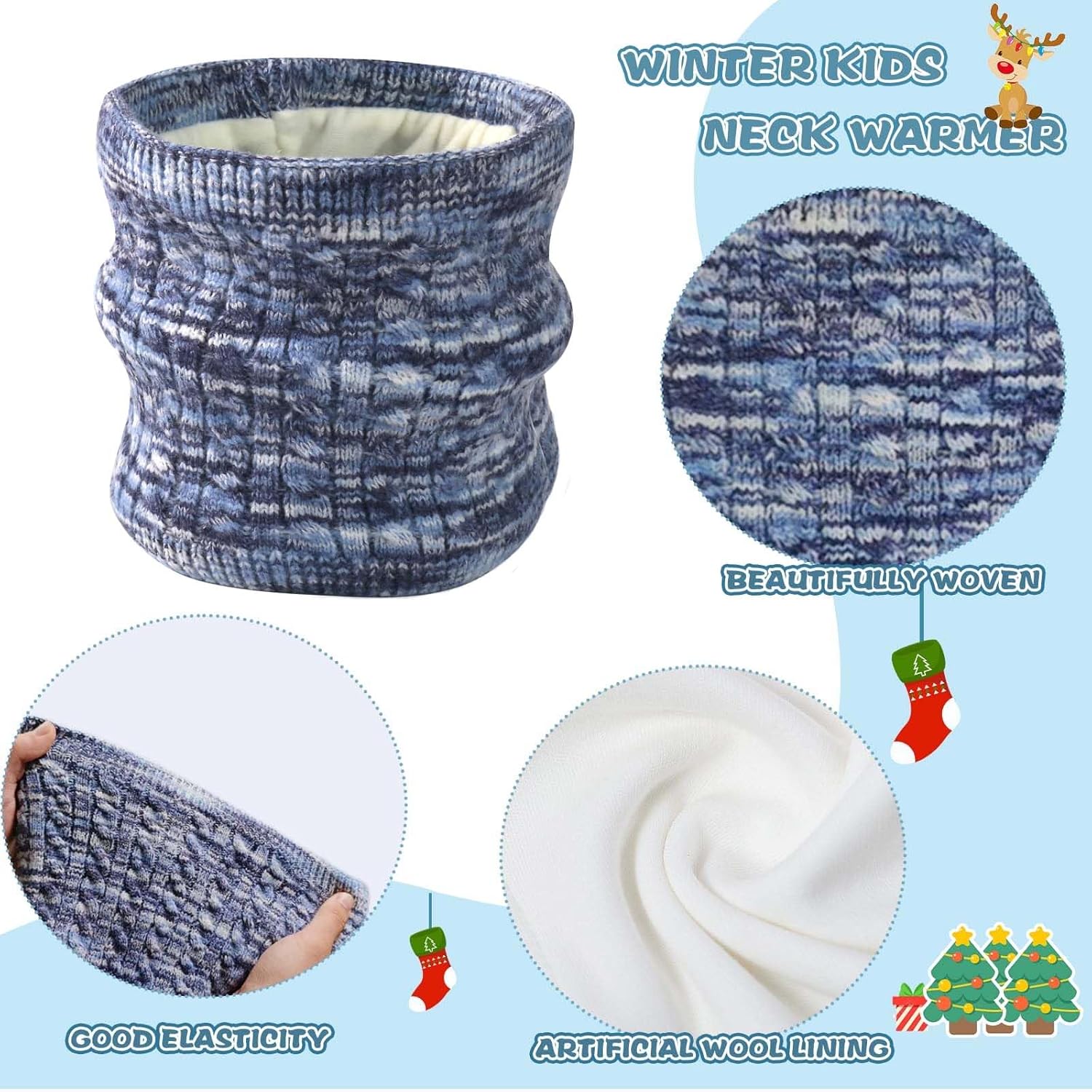 Kids Winter Hat Gloves Scarf Set for 2-14 Years Old Warm Fleece Lining - Image 4