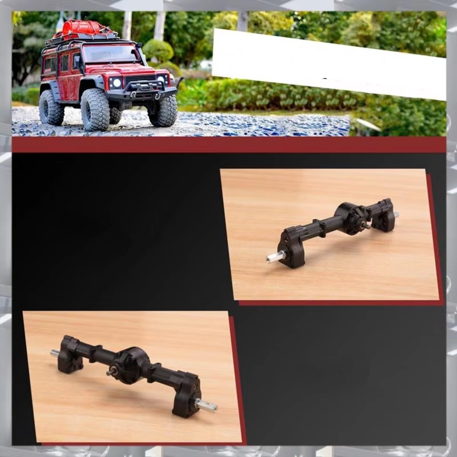 Compatible con WPL C14 C24 C24-1 C34 C44 B14 B24 1/16 Accesorios De Modificación Piezas Actualización Coche RC, 2 Eje Portal Delantero Y Trasero Piezas
