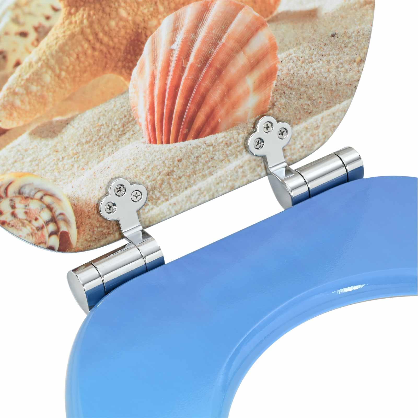 Asiento de Inodoro de Cierre Suave 2 uds. Concha del mar,6.4kg-3414533
