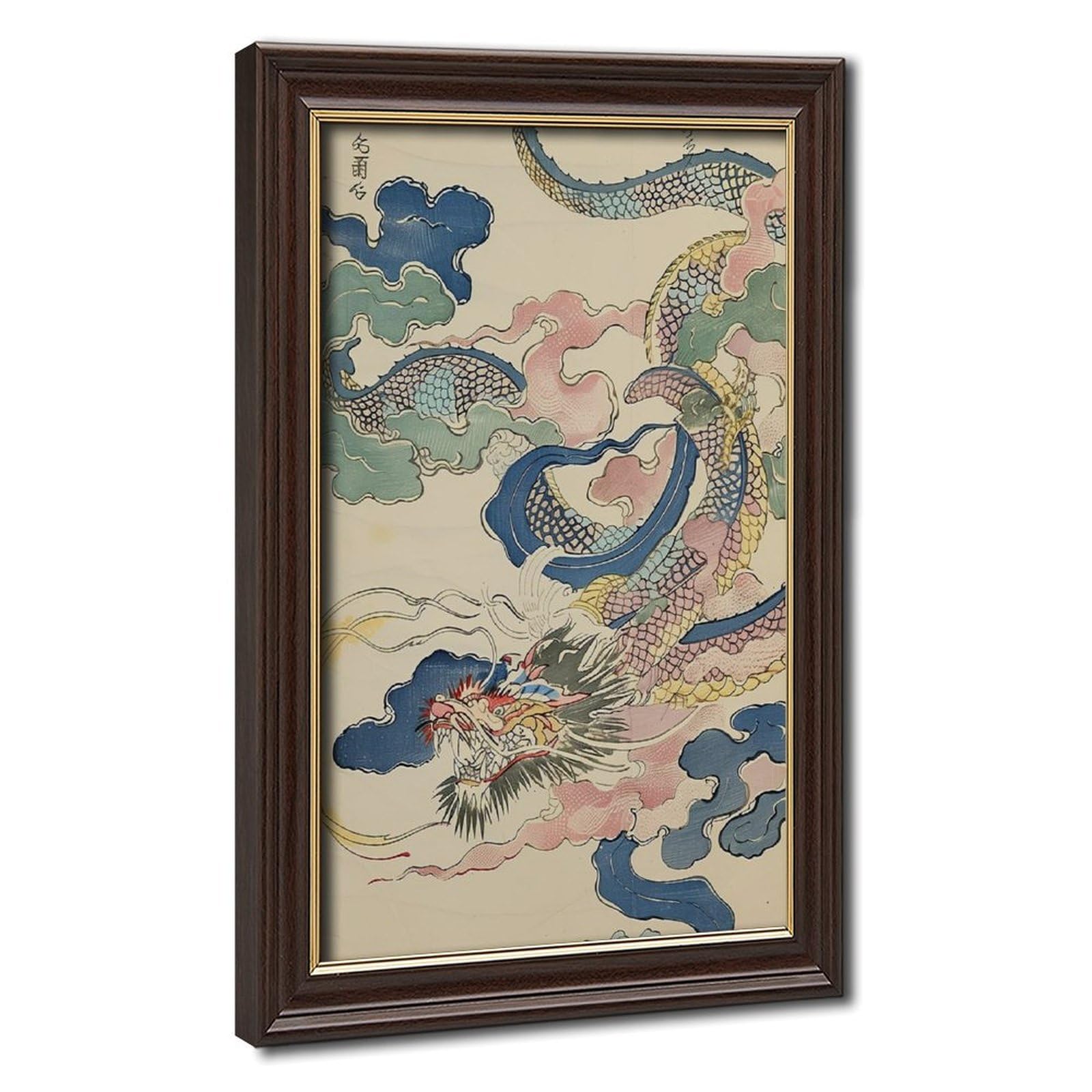 Bareronor Japanese Dragon Poater Canvas Poster Bedroom Decor Landscape Office Room Decor Gift 20" L X 30" W