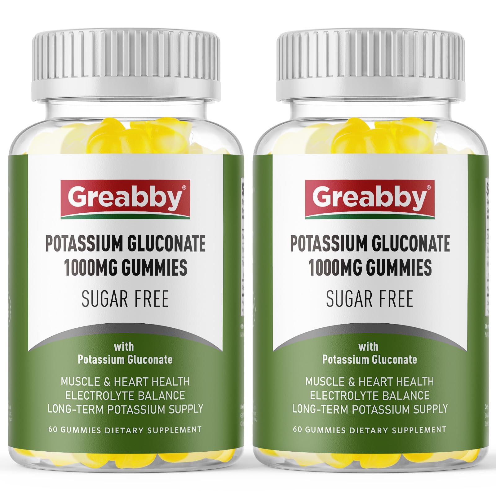 Potassium Gluconate 1000mg, Electrolyte Gummies for Adults, 120 Count