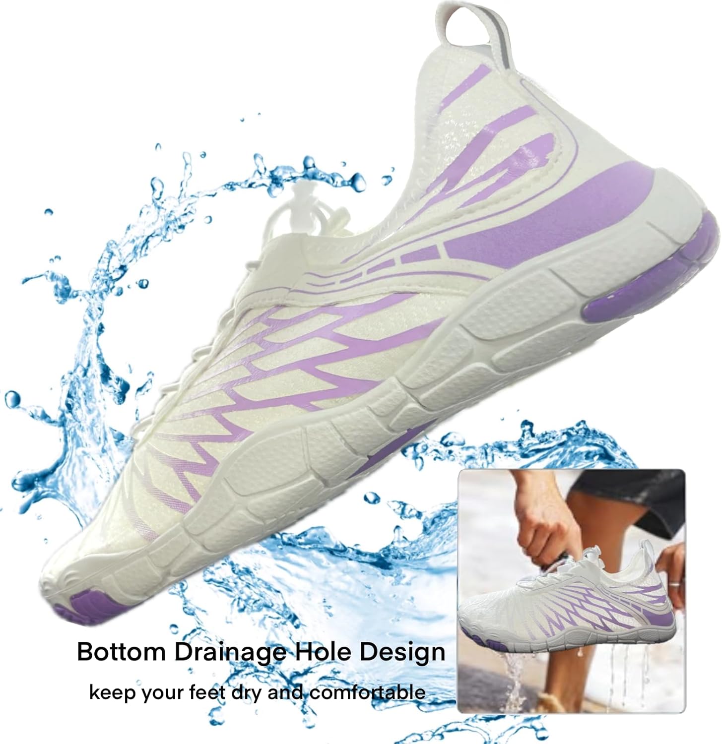 Hike Barefoot Shoes for Women Men with Wide Toe Box, Healthy & Non-Slip Breathable Barefoot Water Shoes Beach Pool Aqua Swim Surf Hiking Walking Shoes - Image 5