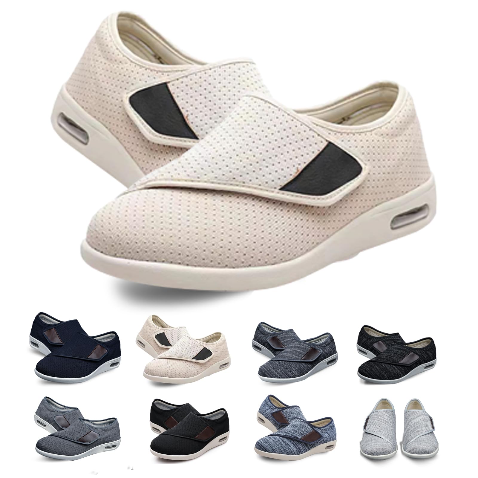 Zapatos para DiabéTicos, Zapatos para Caminar en Verano,Zapatos CóModos Antideslizantes para Mujer, Transpirable Anchas Deportivas para Hombre
