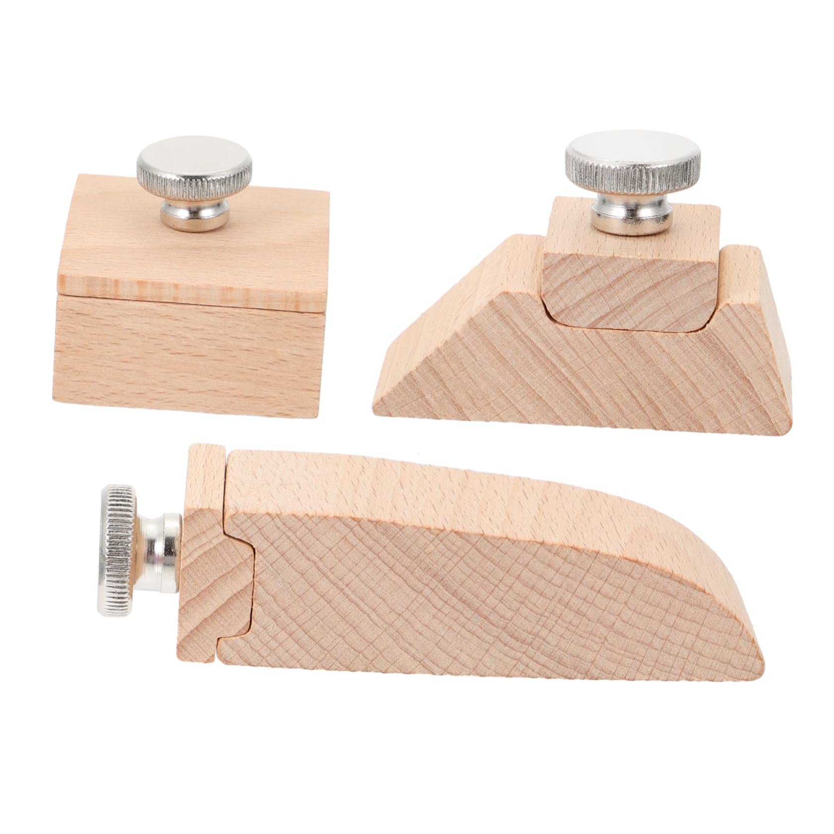 ULDIGI Sanding Block in Legno Beige per Pelle, Set 3 Pezzi | Professionale per Selleria e Lavorazioni Manuali, Forme Quadrata, Smussata e Cuneo, Resistente All'usura