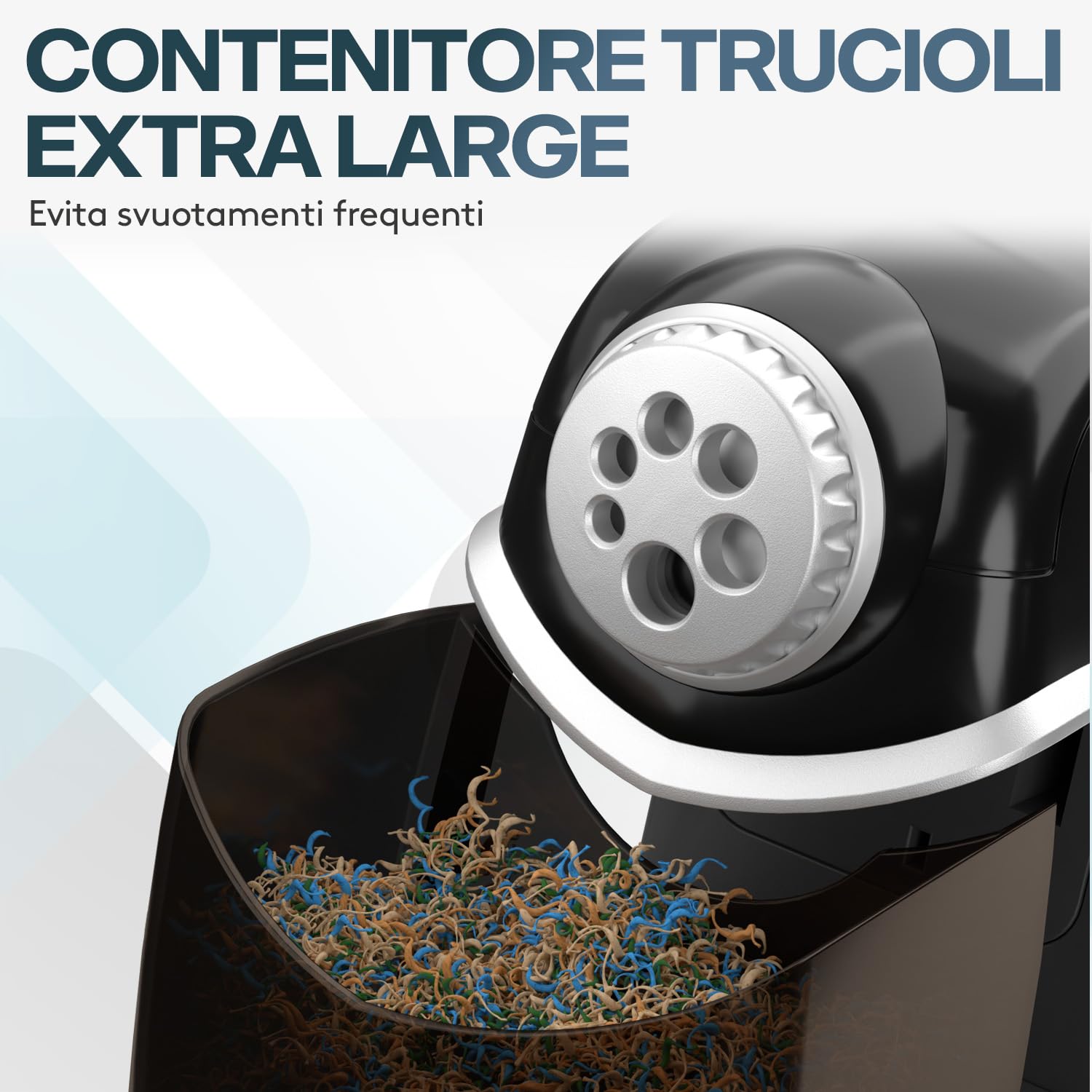 ACROPAQ Affilatoio elettrico - Affilatoio professionale, con contenitore, 6 fori per penne spesse e sottili - temperino con bomboletta - nero,41010