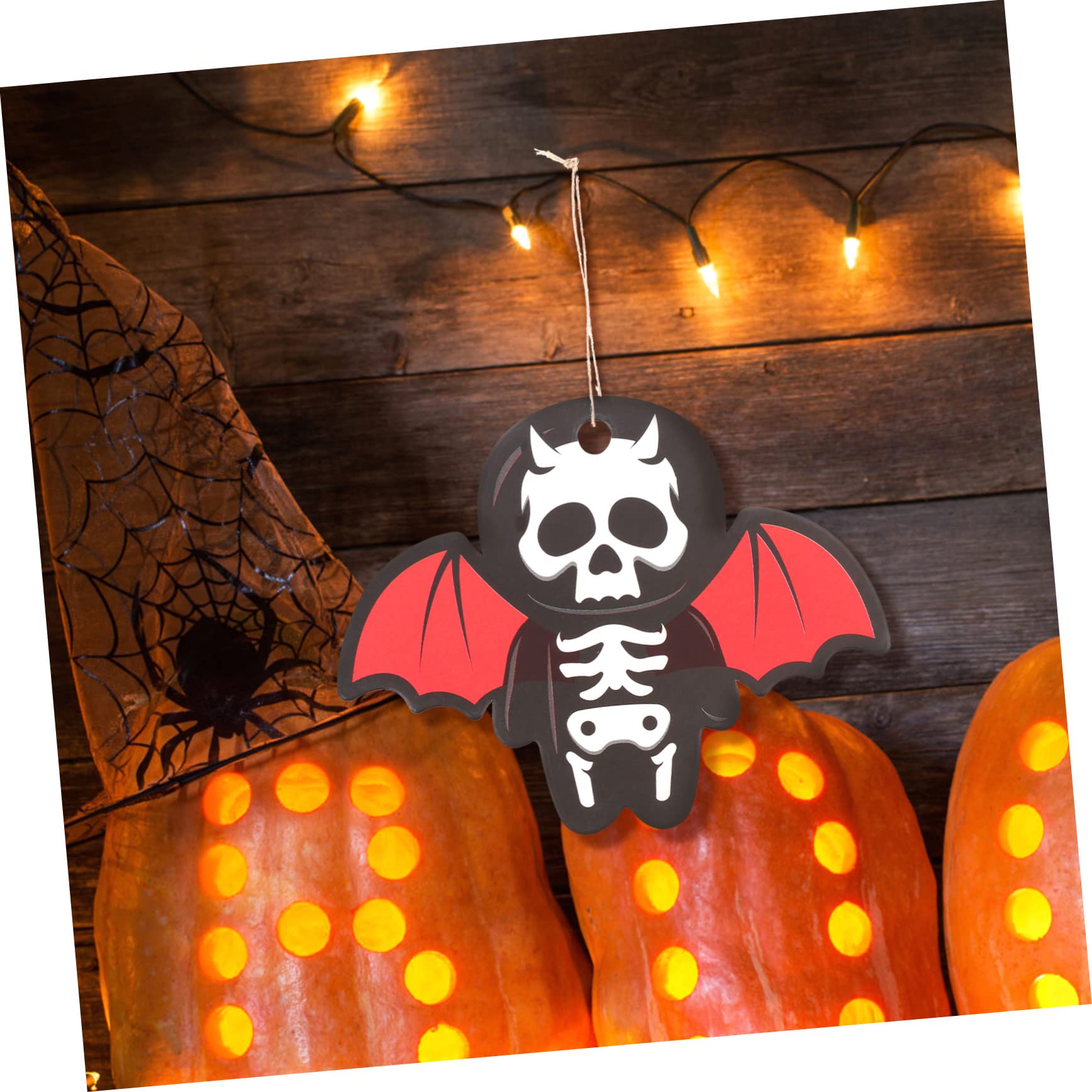 TOPBATHY 500 STK Schädel-Fledermaus-Tag Halloween-Dankeschön-Tags Festival-Geschenkanhänger Gefallen-s Halloween basteln Party - Papieranhänger für