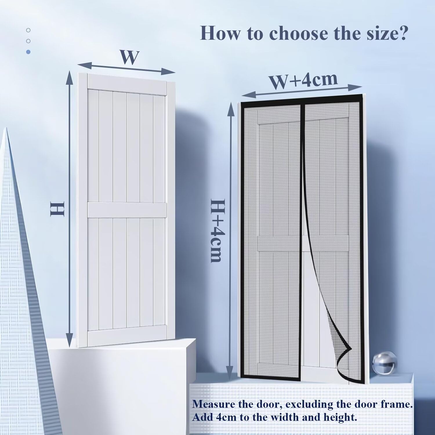 Magnetic Screen Door for Garage 120x240cm Magnetic Fly Curtain Easy Adhesive No Drilling Required for Balcony Living Room Patio Door Black