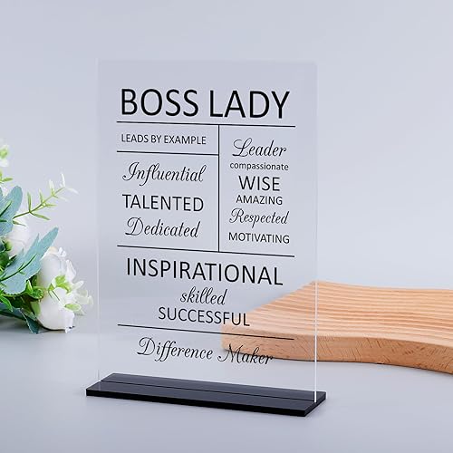 Miniatura 3 de Regalos para mujer jefa, decoración de oficina de acrílico para mujer, regalos geniales para jefes, apreciación de jefe, promoción de cumpleaños,