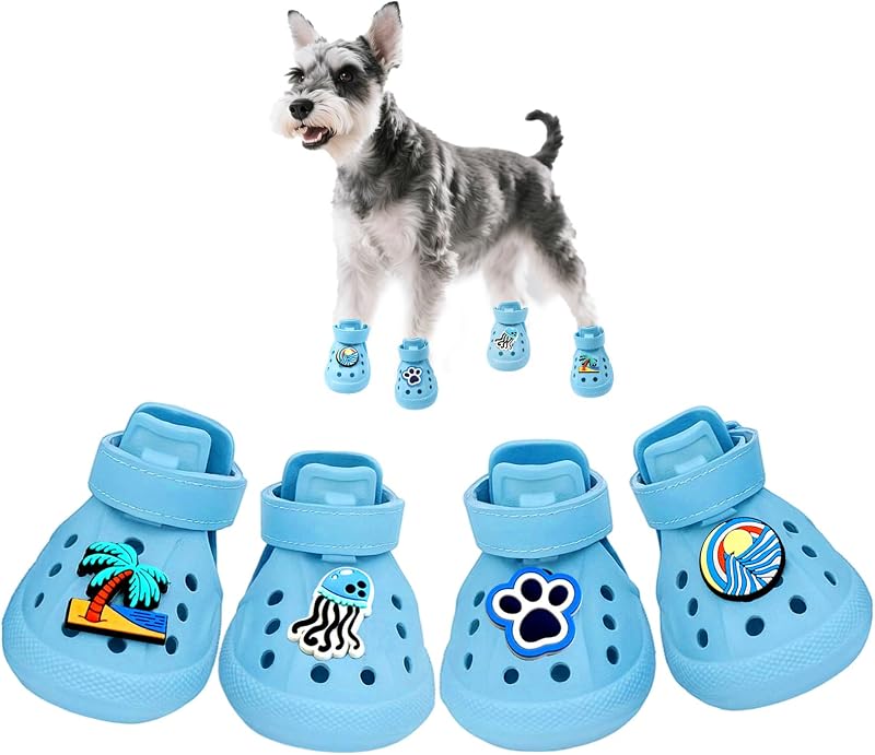 Botas para Cães Impermeáveis e Antiderrapantes com Tiras Ajustáveis Furrtripsy Blue #3