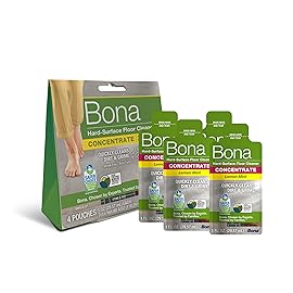 Bona Multi-Surface Floor Cleaner Concentrate, Lemon Mint Scent, 1 fl oz, Pack of 4 (Makes 128 fl oz) Spray Mop and Spray Bottle Refill - For Use on Stone, Tile, Laminate, and Vinyl Floors
