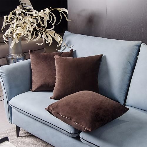 Miniatura 8 de Juego de 2 fundas de almohada de terciopelo verde azulado para sofá, fundas de almohada cuadradas de terciopelo suave decorativas de lujo para cama,