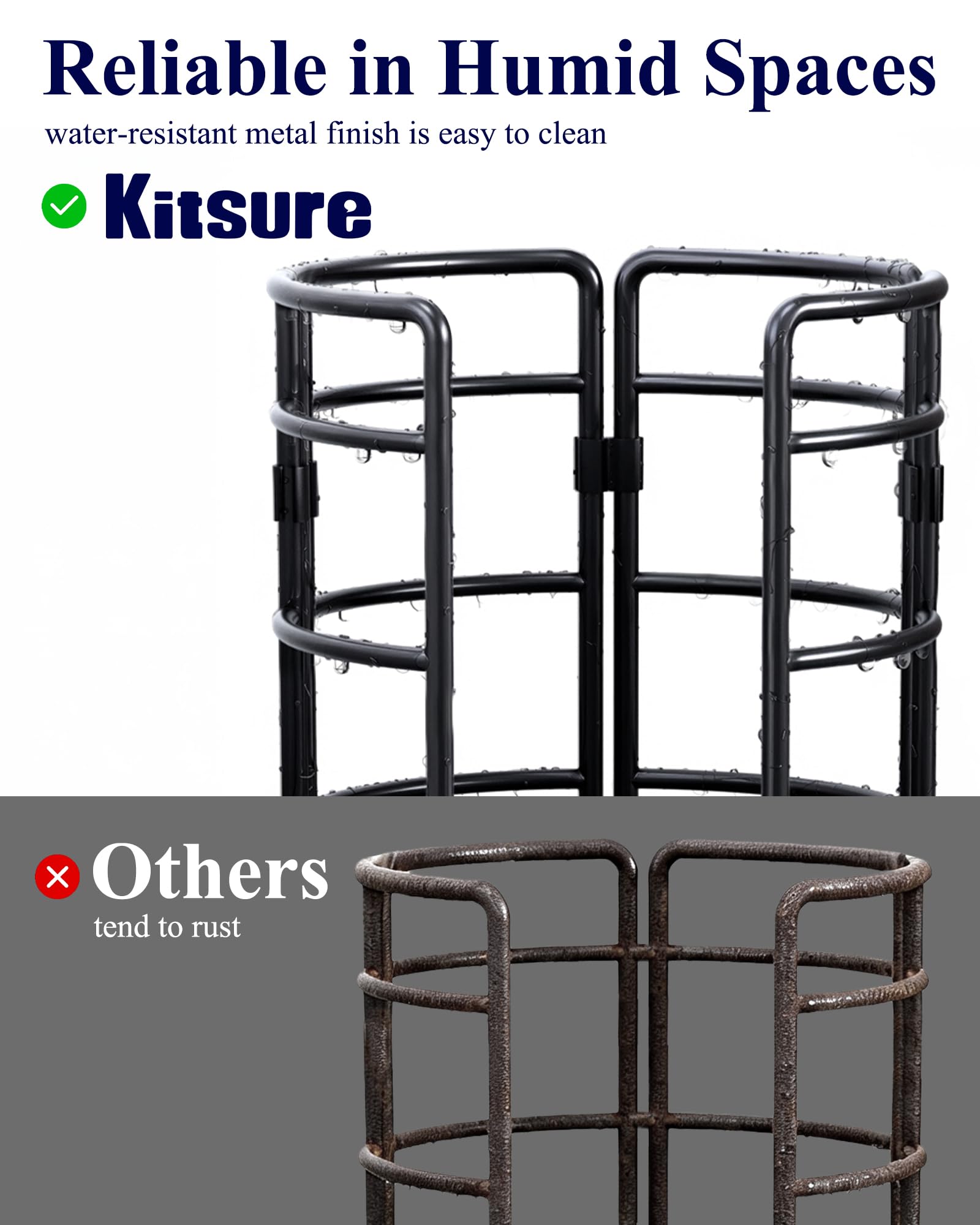 Kitsure Toilet Paper Holder Stand, Space-Saving Organizers, Black, 16.0" H — Amazon image 6