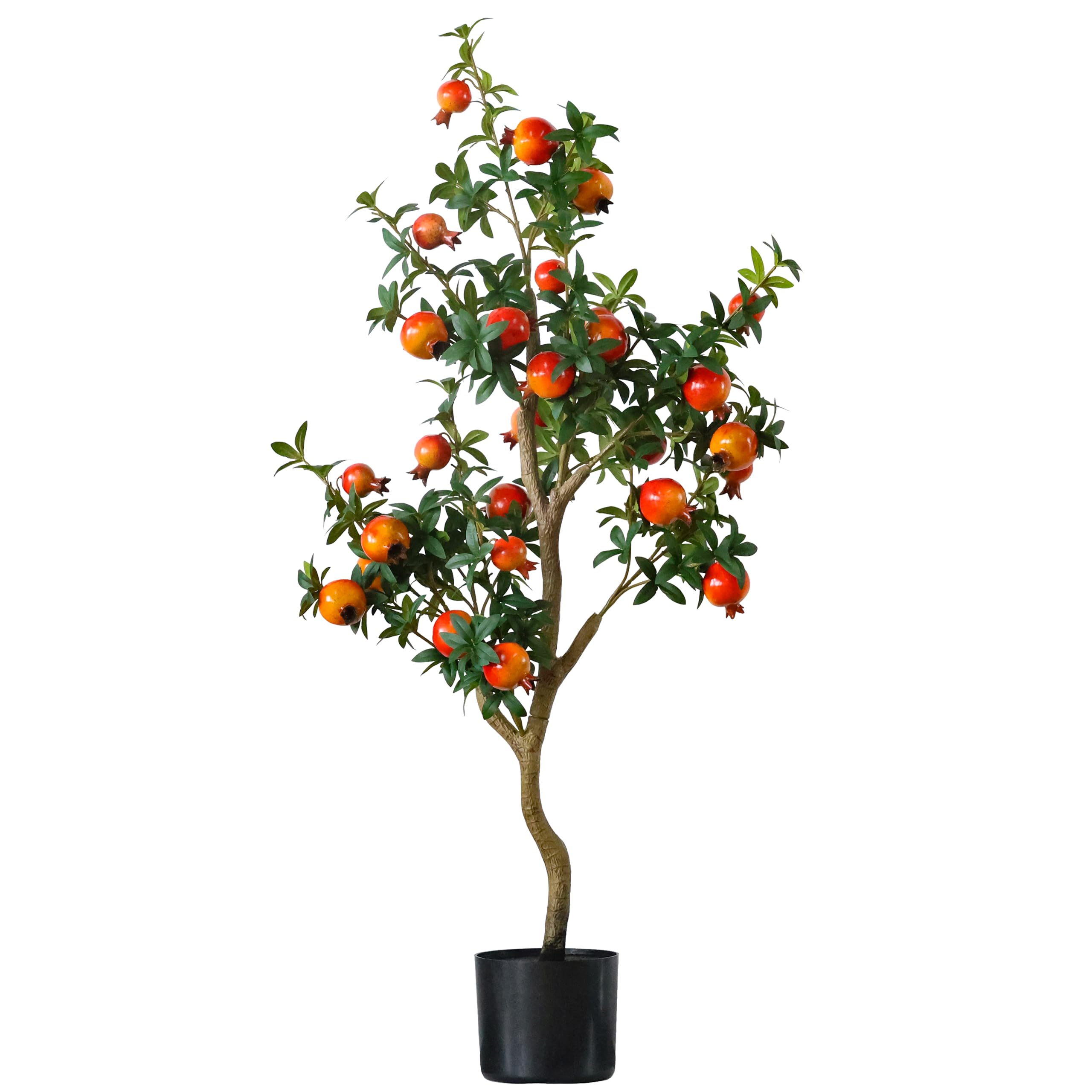 Artificial Tree with Fruit, 3.6 ft Potted Faux Plant, Outdoor and Indoor Decorative Tree (Pomegranate)