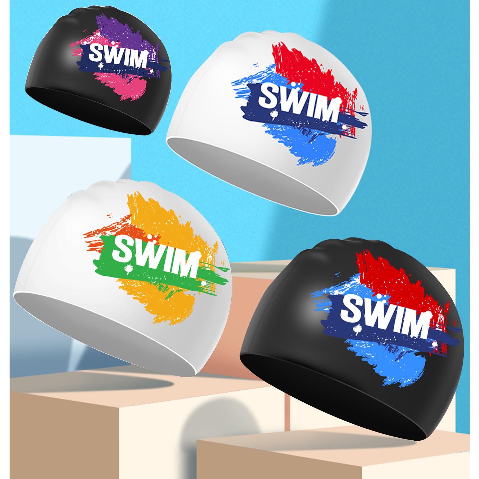 Cuffia Piscina Bambini età 6-14 - Cuffia Nuoto Bimbino Bimbina Silicone e Impermeabile