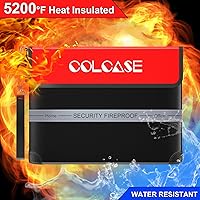 Vista 5 de COLCASE Bolsa de documentos ignífuga con cerradura de 5200 ℉ con aislamiento térmico impermeable e ignífugo con cremallera, bolsa ignífuga