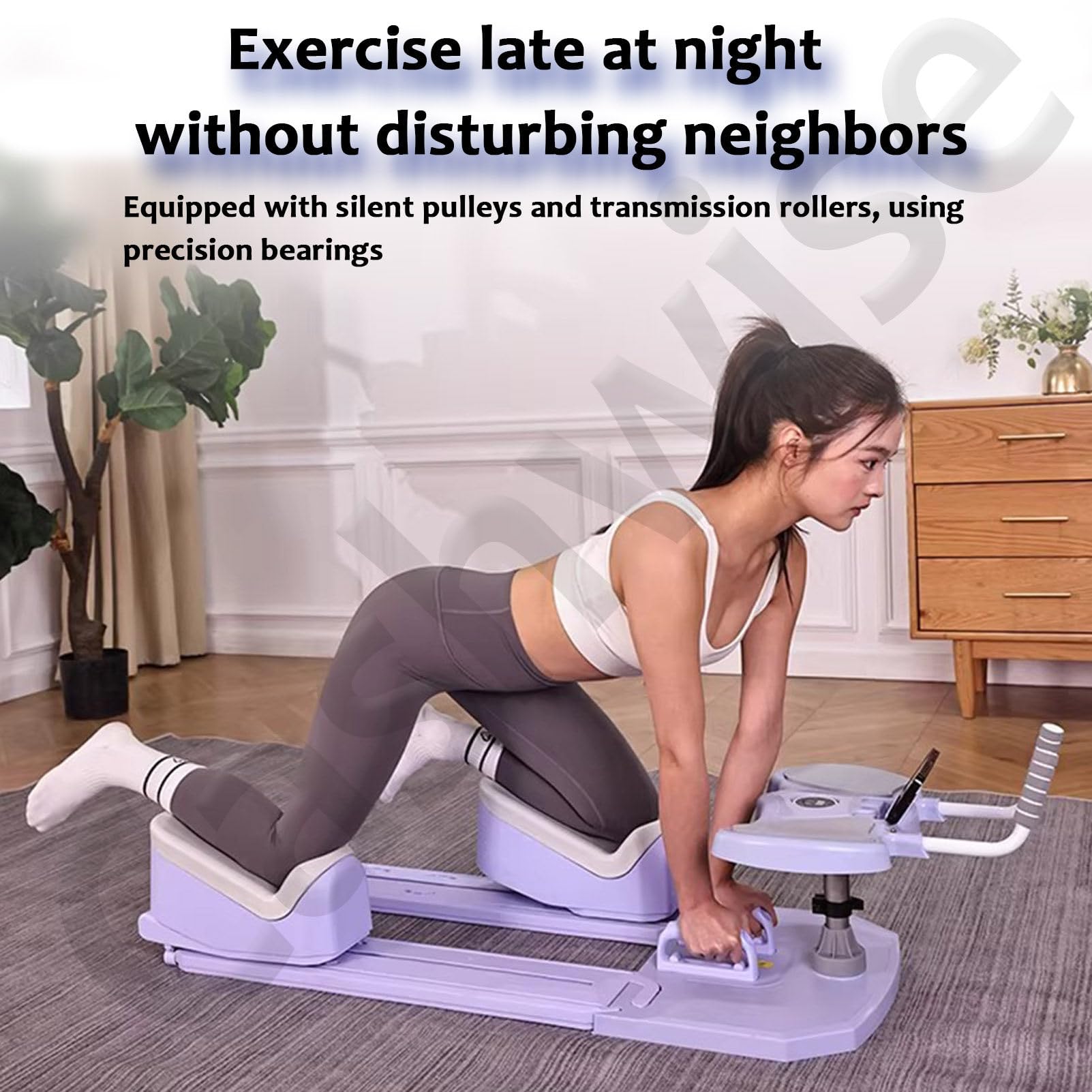 Maszyna do treningu raczkowania, Back Stretcher Pro Spine Trainer, do dekompresji kręgosłupa i łagodzenia bólu dolnej części pleców, urządzenie do ćwiczeń brzucha z obrotem w talii i mięśniami Pink