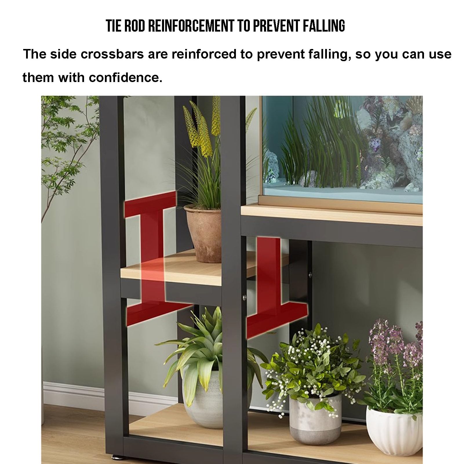 Soporte Para Acuario，estante De Almacenamiento de Hierro Forjado de Doble Capa Para Acuario，mesa Resistente Para Terrario Criador de Reptiles Y Tortugas Ideal Para El Hogar Y La Oficina