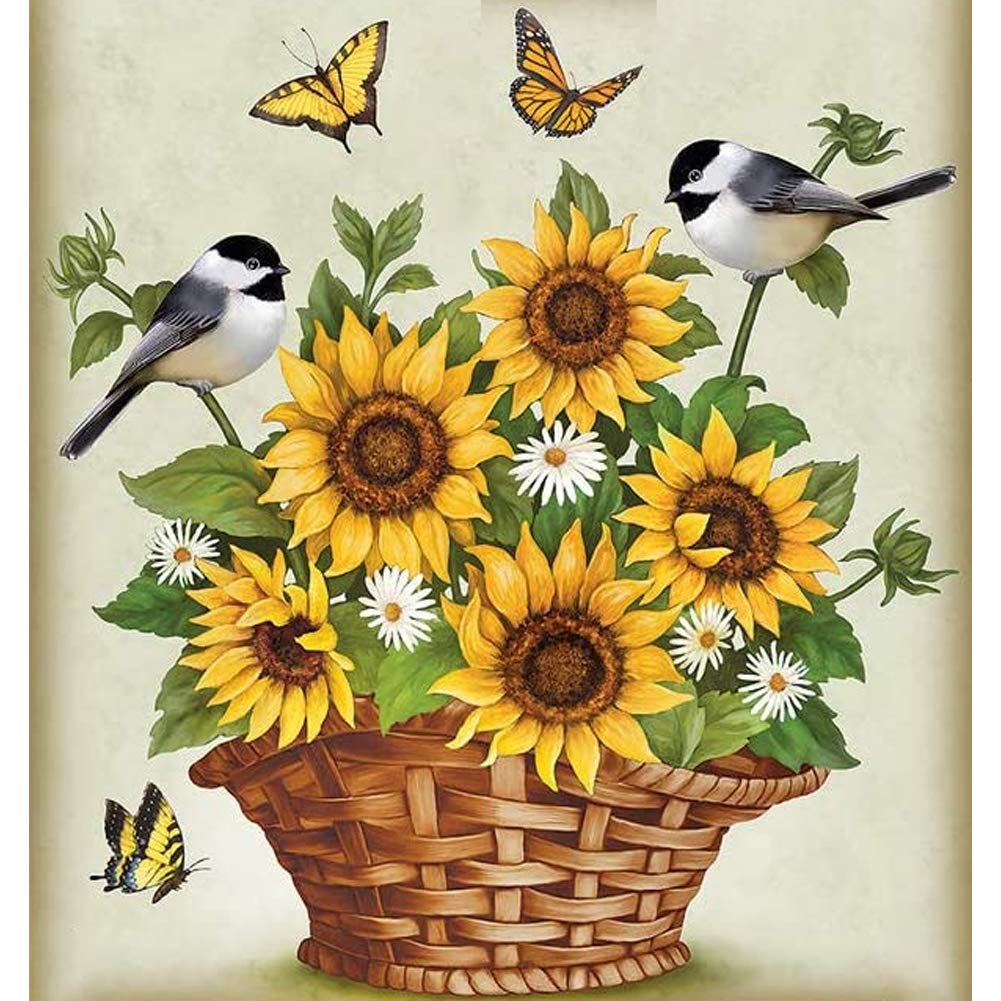 Anbys Diamond Painting Kits for Adults Kids Flowers Beginner DIY 5D Full Drill Round Diamond Art Painting Kits for Room Decor (11.8 x 15.8 in)