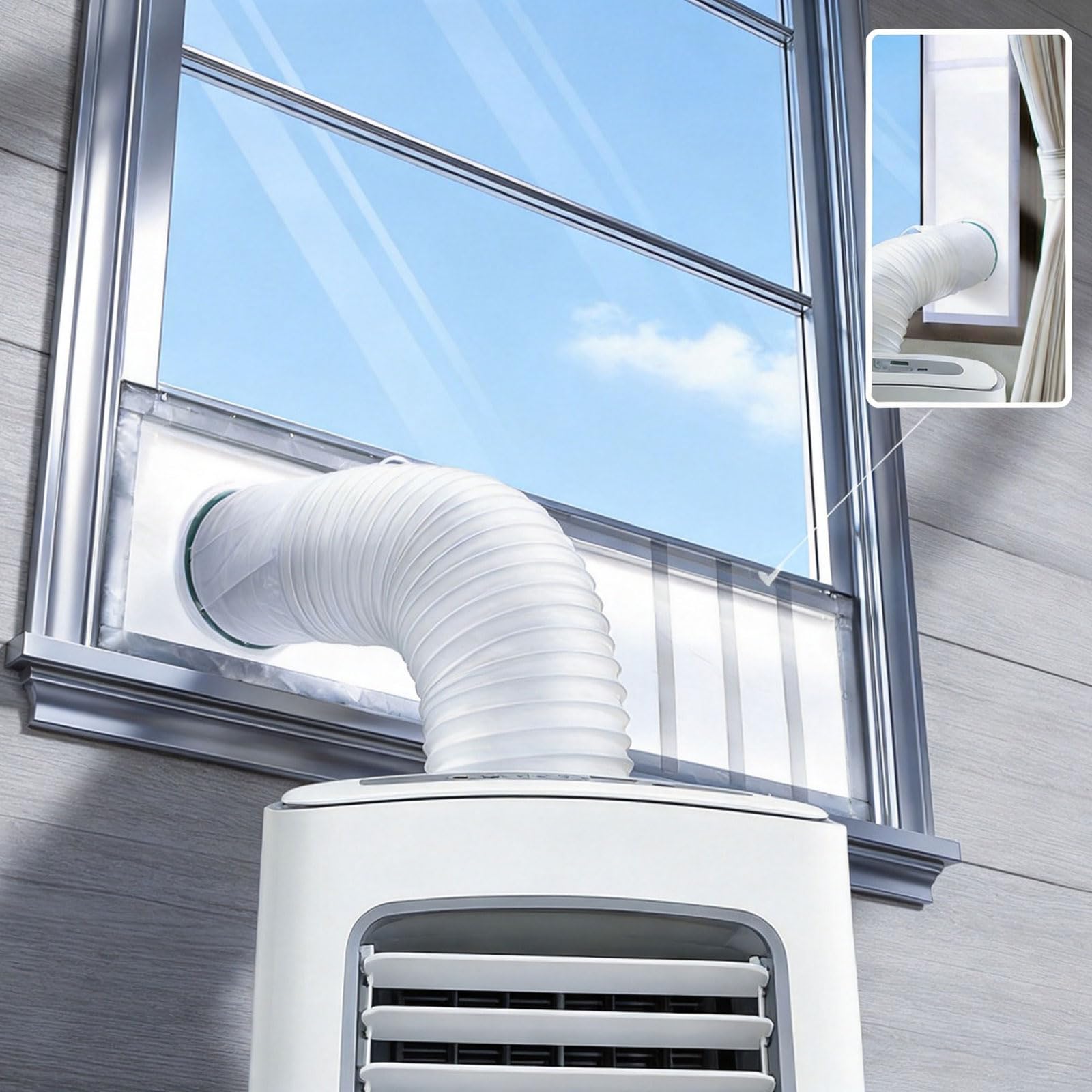 Dslkgwe Multicolor Portable Air Conditioners Window Seal Kit, Portable Window Vent Kit Adjustable Seal Cloth For Air Conditioners And Tumble Dryer Vent Full Sealing With Drawstring And Adhesive Fastener
