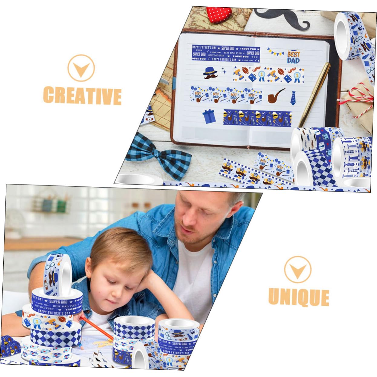 Sewroro 48rollen Transparentes Washi Tape Für Basteln Und Scrapbooking Dekorative Klebebänder Für Journale Und Handarbeiten Für Vaterstag
