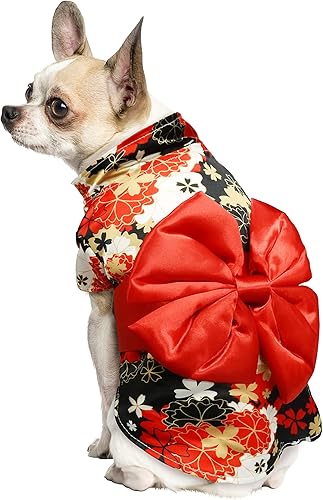 Miniatura 9 de Disfraz de kimono dorado para perro, talla M