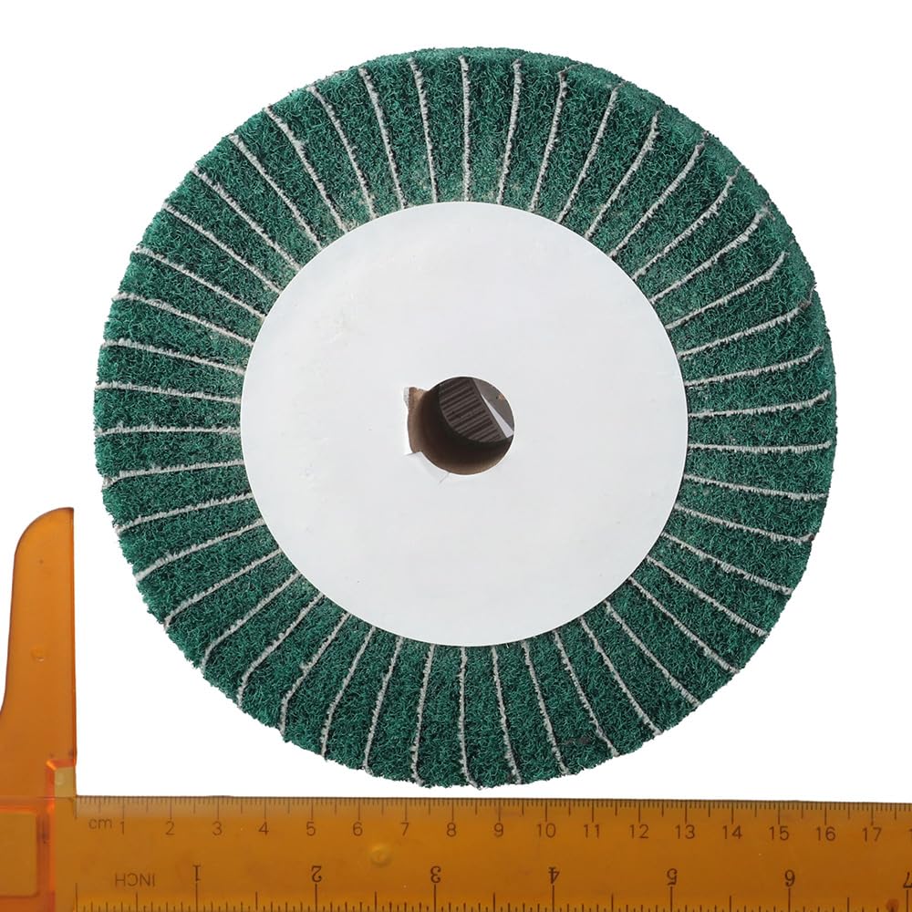 Abrasive Cloth Drawing Flap Wheel 25mm/50mm Clear Lines Green Non-Woven Polishing Long Service Life Nylon Burnishing Wheel Copper
