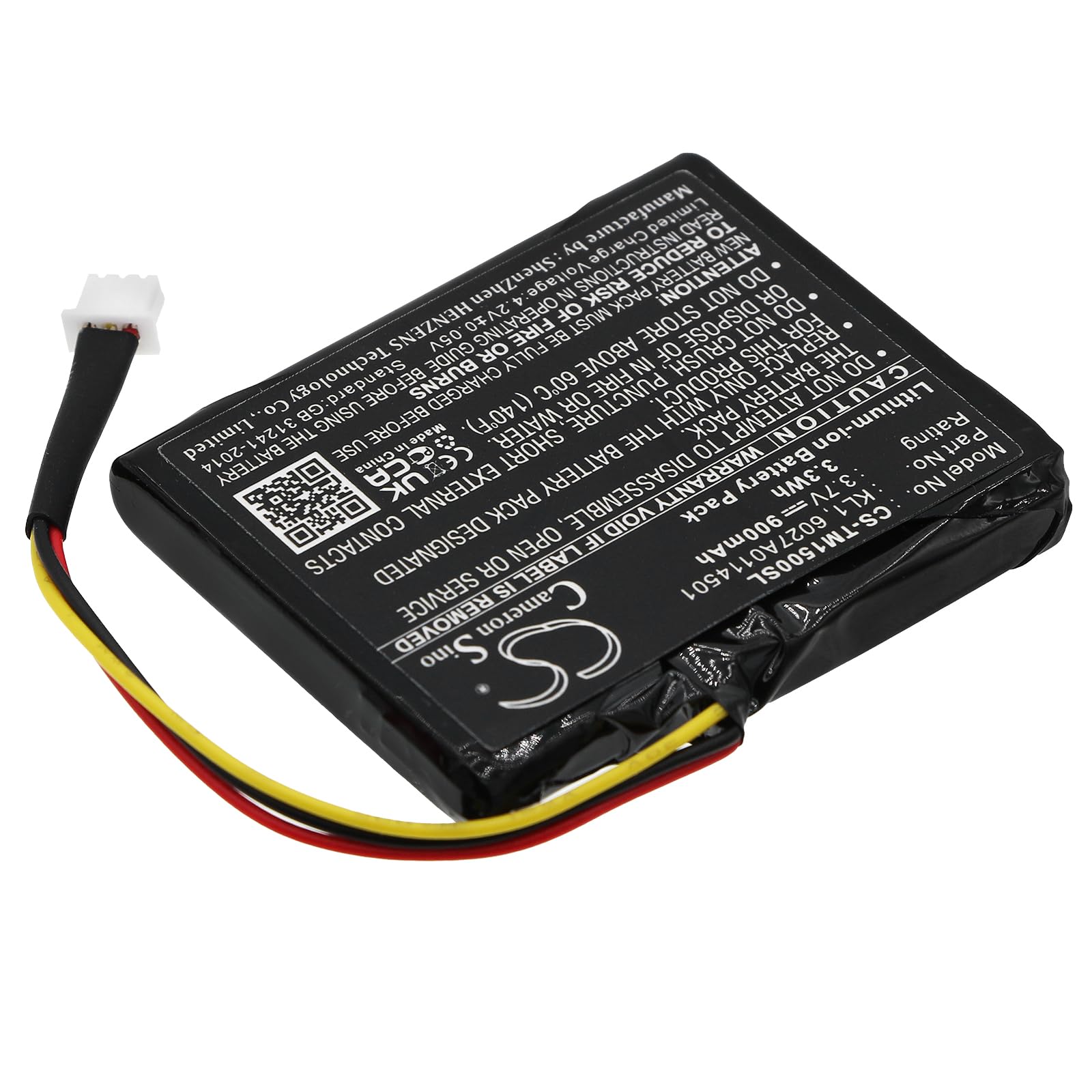 Batterie pour TomTom Z1230, 3.7V, 900mAh, Li-ion