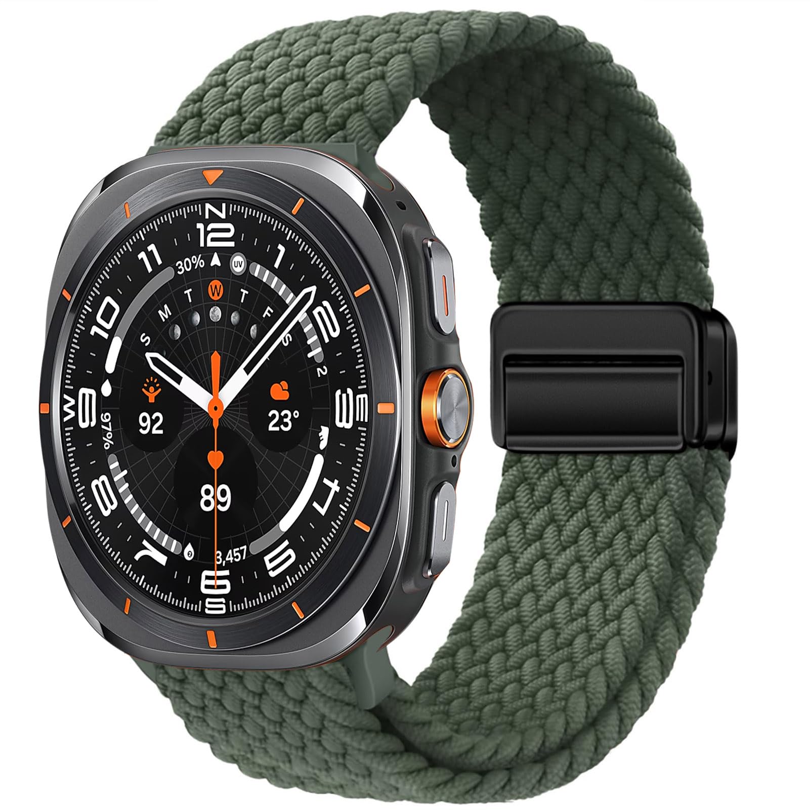 JDIME Cinturino Per Galaxy Watch Ultra Strap 47mm Accessori Bracciale sportivo intrecciato in nylon magnetico Correa per cinturini Galaxy Watch 7 Ultra