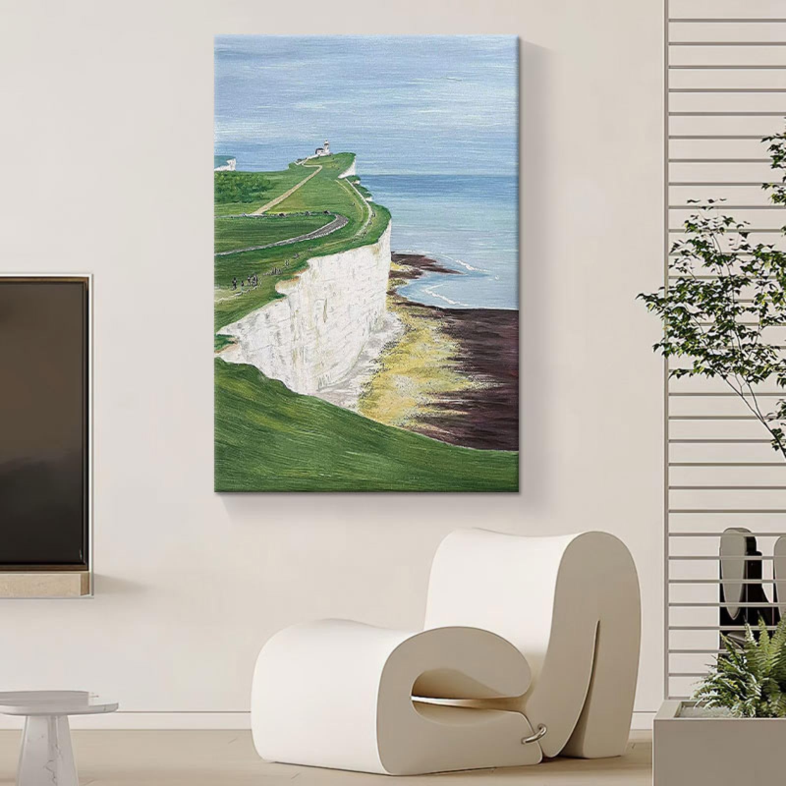 Peinture à l'huile grand format pour habiller mur blanc