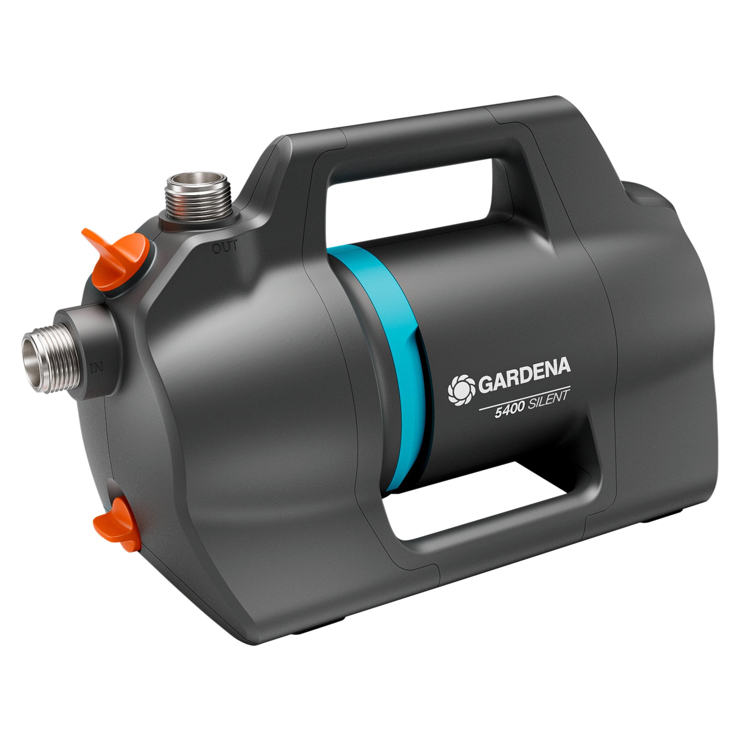 Gardena Pompa Ogrodowa 5400 Silent Pompy o 26% Większy Przepływ Przy Takim Samym Zużyciu Energii, Niski Poziom Hałasu, Wodoszczelna Obudowa Odporna na Promieniowanie UV (9086-20)