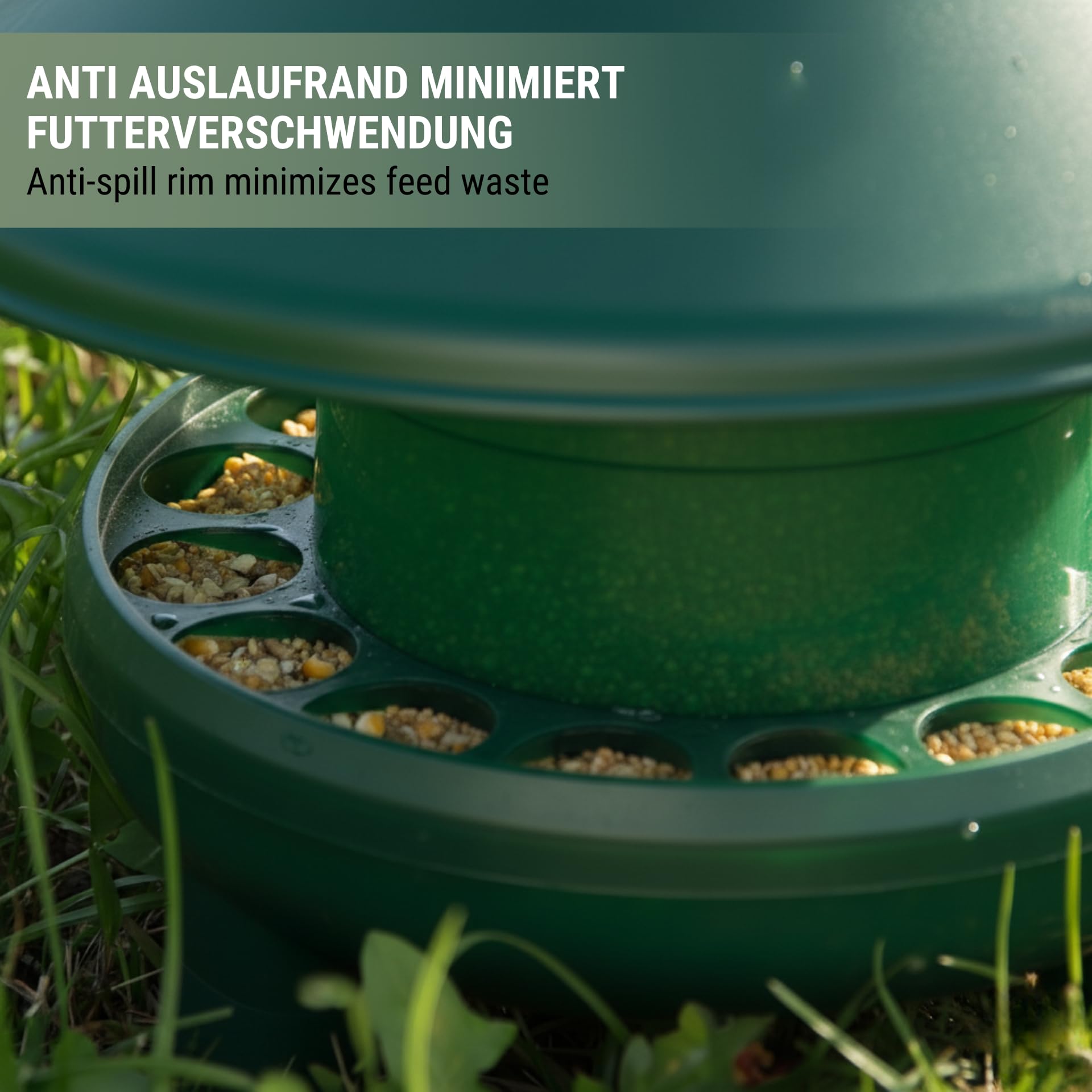 Agrarzone Eco Futterautomat Hühner Regenschutz 4 kg Geflügel Automatisch | wetterfest, Recycling, Hühner, Geflügel, leicht zu reinigen