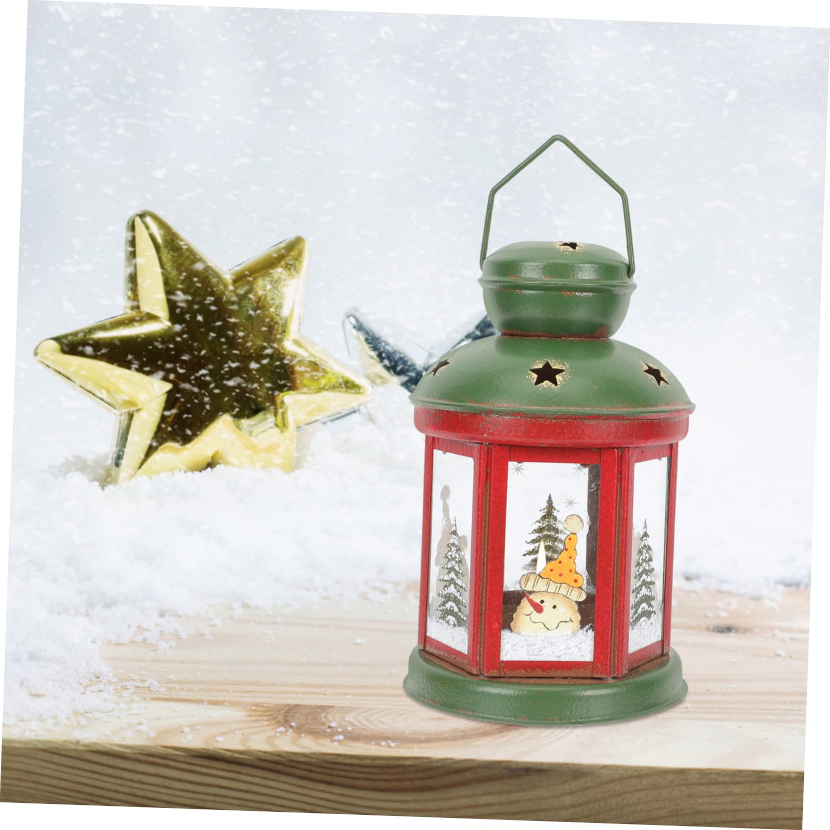 PRETYZOOM 2 Piezas De Decoraciones Navideñas Candelita Navideña Linterna Jaula Vela Linterna Decoraciones De Mesa Linternas Navideñas De Mesa Portavelas De Navidad Colgante
