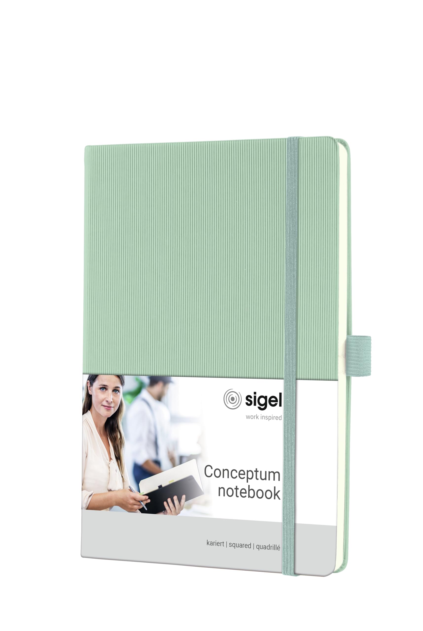 SIGEL CO682 Conceptum Notebook, squaRed, approx. A5, Green, hardcover, 194 pages