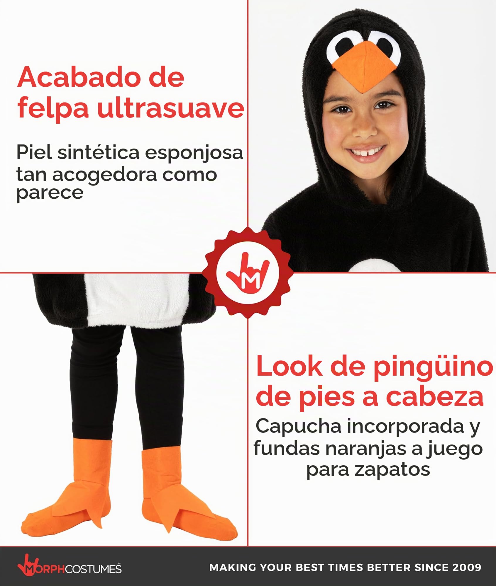 Fun Shack Disfraz Pinguino Niño, Disfraz de Animal Halloween Niño, S | Mono con Capucha & Cubrezapatos de Pingüino, Diseño Todo en Uno, Perfecto para Halloween, Ideal para Juegos de Rol