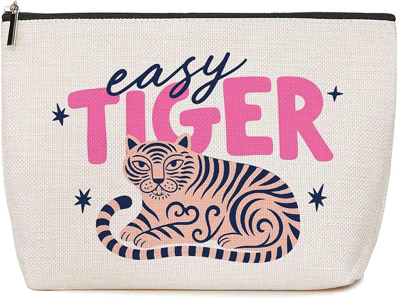 Necessaire de maquiagem Lovdazzles com estampa de tigre, multicolorida 1798