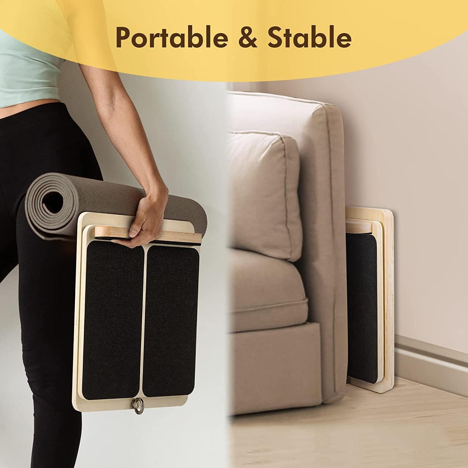 Tavola inclinata regolabile in legno – colore legno antiscivolo incline stretch, barella polpaccio squat board, recupero lesioni attrezzature pieghevole per stretching per palestra domestica | stretch, barella polpaccio squat board, recupero lesioni attre