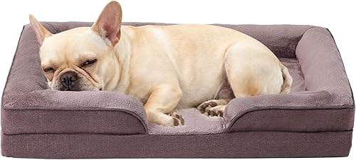 Miniatura 9 de Makigued Cama ortopédica para perros medianos, sofá de espuma para mascotas con forro impermeable, funda extraíble lavable, parte inferior Marrón