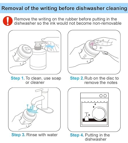Miniatura 7 de Maymom Tapas de rosca Aka tapas de viaje con disco de sellado reescribible compatible con botellas de boca ancha Avent Maymom tapa reemplaza el