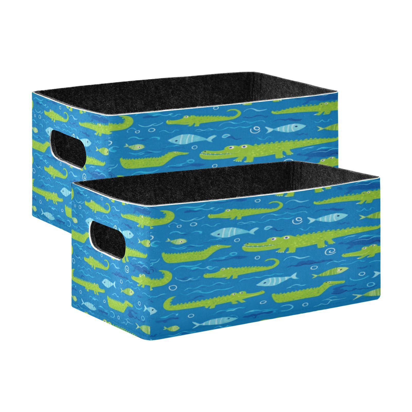 Panier de rangement crocodile lot de 2 bacs pliables pour chambre d'enfant