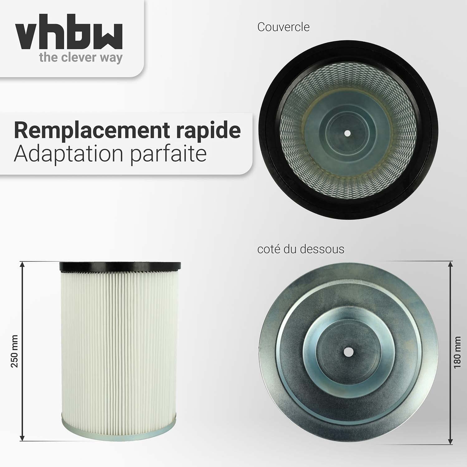 vhbw 3x filtre plissé compatible avec Kärcher NT 70/3 Tc *EU