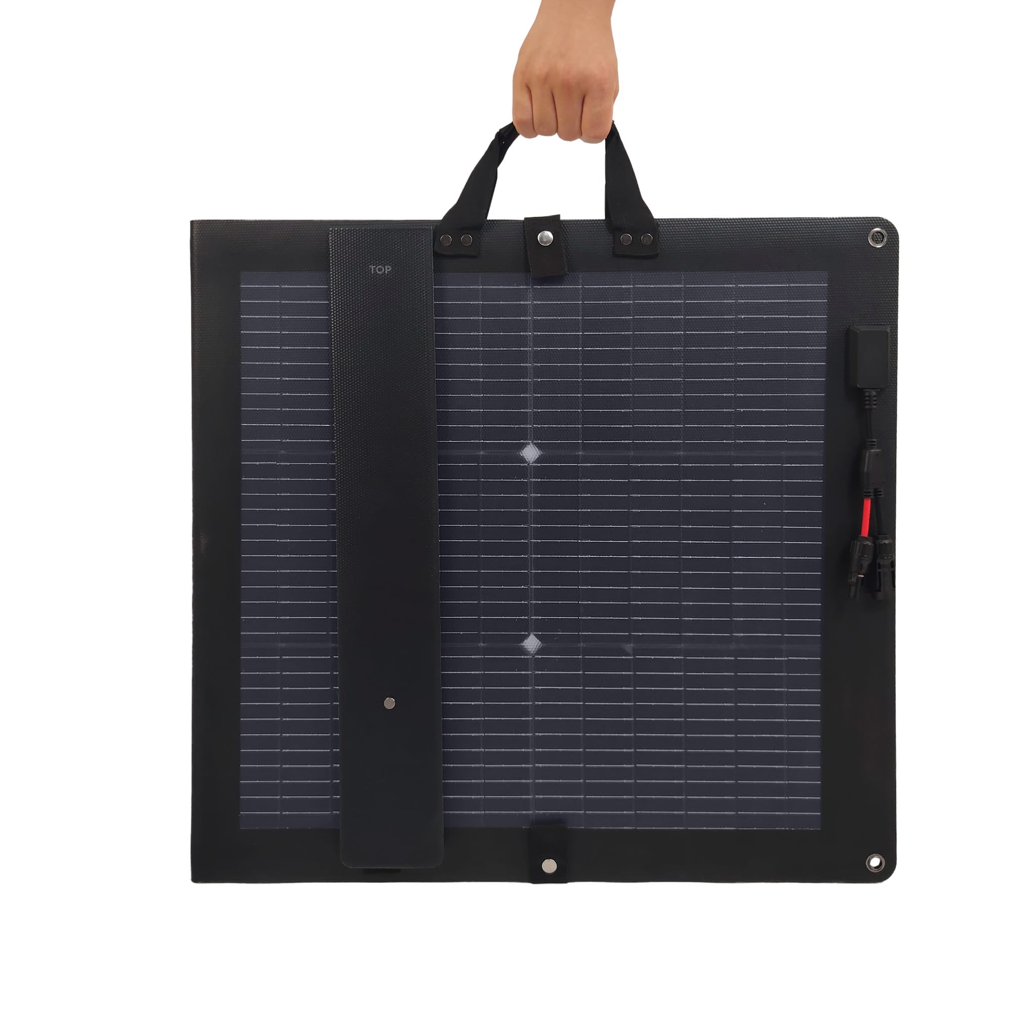 Pannello solare pieghevole da 110 W, monocristallino bifacciale, uscita 25,9 Voc, impermeabile, per centrali elettriche portatili, campeggio, camper, con cavalletto e borsa per il trasporto